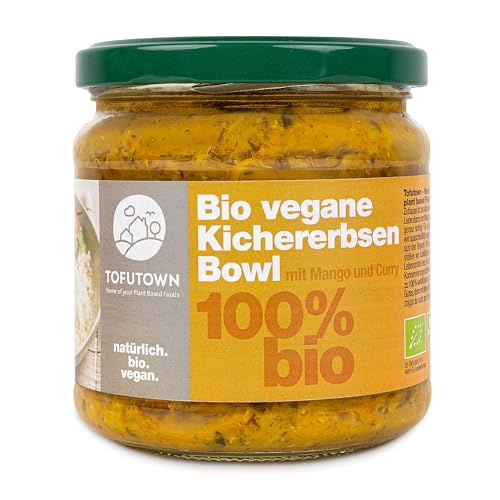 TofuTown Bio vegane Kichererbsen Bowl Mango Curry | 6x350g | Fertiggericht in Bio-Qualität | ohne Zusatzstoffe, schnell zubereitet TofuTown Bio vegane Kichererbsen Bowl Mango Curry | 6x350g | Fertiggericht in Bio-Qualität | ohne Zusatzstoffe, schnell zubereitet von TofuTown