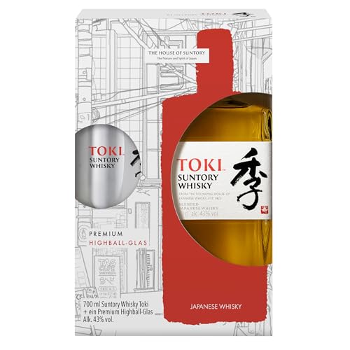Suntory Whisky Toki und ein Premium Highball Glas - Geschenkverpackung - Japanischer Blended Whisky aus Hakushu, Yamazaki und Chita - mit feinem, süßen und würzigem Abgang - 43 Prozent Vol - 700 ml Suntory Whisky Toki und ein Premium Highball Glas - Geschenkverpackung - Japanischer Blended Whisky aus Hakushu, Yamazaki und Chita - mit feinem, süßen und würzigem Abgang - 43 Prozent Vol - 700 ml von Toki.