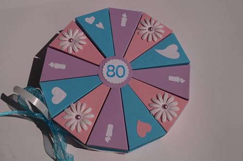 Geldgeschenkverpackung aus Papier zum 80. Geburtstag, Geld verschenken, A19 Geschenkverpackung Geldgeschenkverpackung aus Papier zum 80. Geburtstag, Geld verschenken, A19 Geschenkverpackung von Tolle Torte