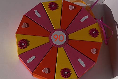 Geldgeschenkverpackung aus Papier zum 90. Geburtstag, Geld verschenken A31, Geschenkverpackung Geldgeschenkverpackung aus Papier zum 90. Geburtstag, Geld verschenken A31, Geschenkverpackung von Tolle Torte