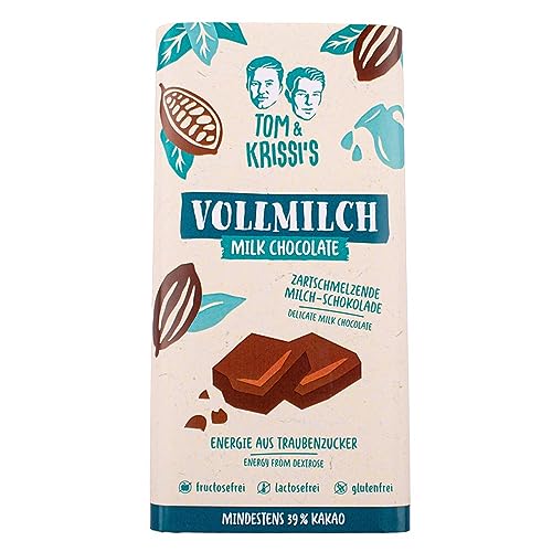 Tom & Krissi's Vollmilch-Schokolade mit Traubenzucker 90g - lactose-, fructose- und glutenfrei von Tom & Krissi's