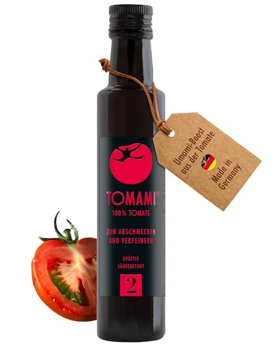 Tomami No.2 Umami Würzsauce 240ml - 100% Tomate - Vegan, Glutenfrei, Laktosefrei, Sojafrei - Fruchtig-Aromatischer Geschmack - Ideal zu Mediterraner Küche von TOMAMI