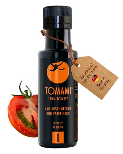 Tomami No.1 Umami Würzsauce 90ml - 100% Tomate - Vegan, Glutenfrei, Laktosefrei, Sojafrei - Intensiv-fruchtiger Geschmack - Für Fleisch, Fisch & Gemüse von TOMAMI