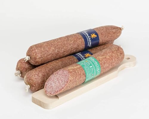 Tomassoni Italienisch SALAMI CIAUSCOLO IGP geschützte geografische Angabe Ganz 800g, Salame Ciauscolo, glutenfreiund laktosefrei, 100% italienisches Handwerksprodukt, vakuumverpackt Tomassoni Italienisch SALAMI CIAUSCOLO IGP geschützte geografische Angabe Ganz 800g, Salame Ciauscolo, glutenfreiund laktosefrei, 100% italienisches Handwerksprodukt, vakuumverpackt von Tomassoni