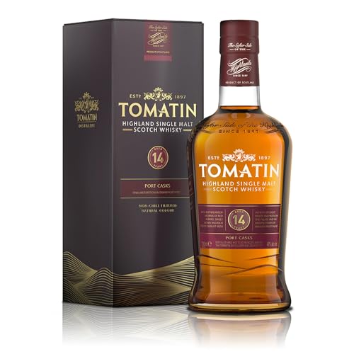 Tomatin 14 Years Old Port Wood Finish mit Geschenkverpackung Whisky (1 x 0.7 l) von Tomatin