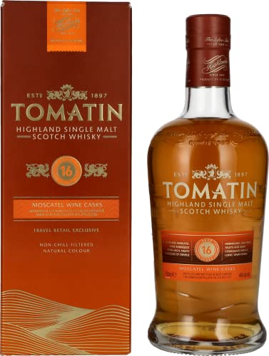 Tomatin 16 Years Old Moscatel Wine Casks 46% Vol. 0,7l in Geschenkbox von Tomatin