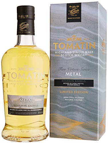 Tomatin METAL Bourbon Barrels Five Virtues Series Limited Edition mit Geschenkverpackung (1 x 0.7 l) von Tomatin