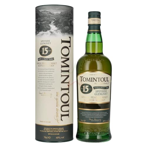 Tomintoul 15 Years Old Single Peated Malt Scotch Whisky WITH A PEATY TANG 40,00% 0,70 lt. von Tomintoul