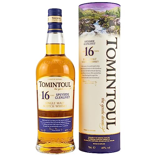 Tomintoul | Single Malt Scotch Whisky | 16 Jahre gereift | Reifung in Bourbon-Fässern | 4-fach mit Gold ausgezeichnet | 40% vol. | 700 ml von Tomintoul