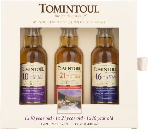 Tomintoul TRIPLE PACK (10 YO, 21 YO, 16 YO) Whisky ( x 0.15) von Tomintoul