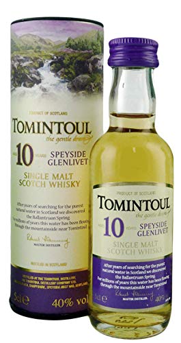 Tomintoul 10 Years Old Single Malt Scotch Whisky 40% Vol. 0,05l in Geschenkbox von Tomintoul
