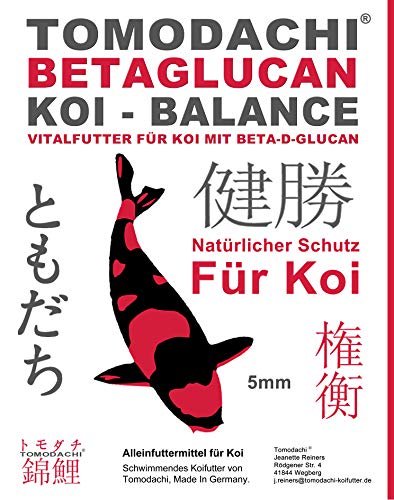 Koifutter, Betaglucanfutter Koi, Schwimmfutter mit Betaglucan Immunschutz, Unterstützung der körpereigenen Abwehrkräfte der Koi, Vitalität und Koigesundheit, Tomodachi Betaglucan Koifutter 5mm 2kg von Tomodachi