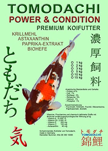 Tomodachi Power & Condition Premium Koifutter, Schwimmfutter für Koi 10kg, 6mm Koipellets von Tomodachi