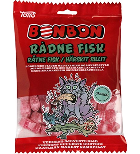 Toms BonBon Radne Fisk - Rotten Fish - Dänisch Frucht Salzlakritz Salmiak Harte Süßigkeiten 125g von Toms BonBon