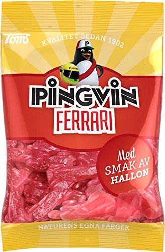 Toms Pingvin Ferrari Original - Himbeere - Dänisch Frucht Weingummi Süßigkeiten 130g von Toms - Classic Danish Candy
