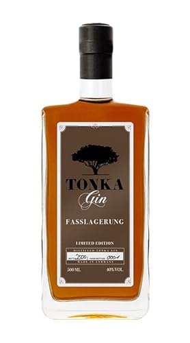 Tonka Gin | Limited Edition | Fasslagerung | Herb süßliche Tonkabohne | mit Noten von Vanille, Kirsche und Nuss | 40% vol. | 500ml von Tonka Gin