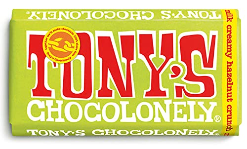 Tony's Chocolonely Milch cremige Haselnuss-Crunch-Schokoladentafel - 180 g, Milchschokolade, Geschenk, Vegetarisch - Belgische Fairtrade Schokolade von Tony's Chocolonely