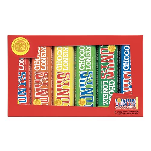Tony's Chocolonely Rainbow Tasting Pack – 288 g, kleine Schokoriegel, Auswahlpackung Geschenkbox, 6 Geschmacksrichtungen, vegetarisch – belgische Fairtrade Schokolade Tony's Chocolonely Rainbow Tasting Pack – 288 g, kleine Schokoriegel, Auswahlpackung Geschenkbox, 6 Geschmacksrichtungen, vegetarisch – belgische Fairtrade Schokolade von Tony's Chocolonely