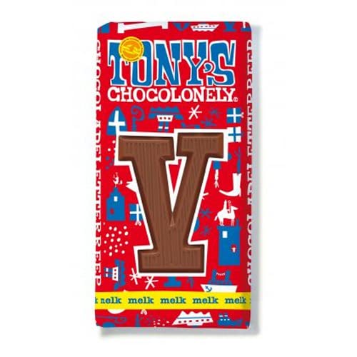 Tony's Chocolonely - Schokolade Buchstabenriegel Vollmilch ""V"" - 180g von Tony's Chocolonely