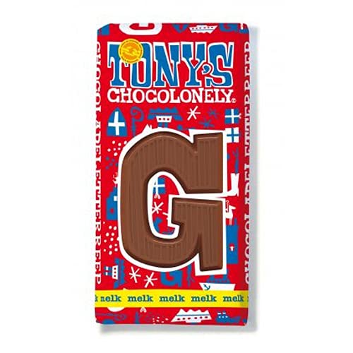 Tony's Chocolonely Schokoladenbuchstabe Vollmilchschokolade I Chocoladeletter I Original aus den Niederlanden I 180 g G von Tony's Chocolonely