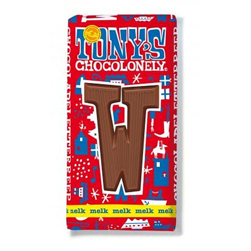 Tony's Chocolonely Schokoladenbuchstabe Vollmilchschokolade I Chocoladeletter I Original aus den Niederlanden I 180 g W von Tony's Chocolonely