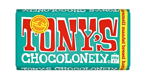 Tony's Chocolonely - Vollmilchschokolade mit Karamellstückchen, Mandeln, Brezel, Honig-Mandel-Nougat und Meersalz - 15 x 180 g Tafel - Vegetarisch - Belgian Fairtrade Chocolate - Großverpackung von Tony's Chocolonely