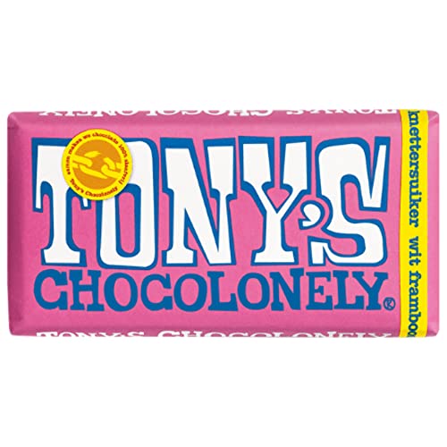 Tonys Chocolonely | Riegel Weiße Schokolade Himbeere Zucker | Tony'S Chocolonely | Tonys Schokolade | 15 Pack | 2700 Gram Total von Tony's Chocolonely