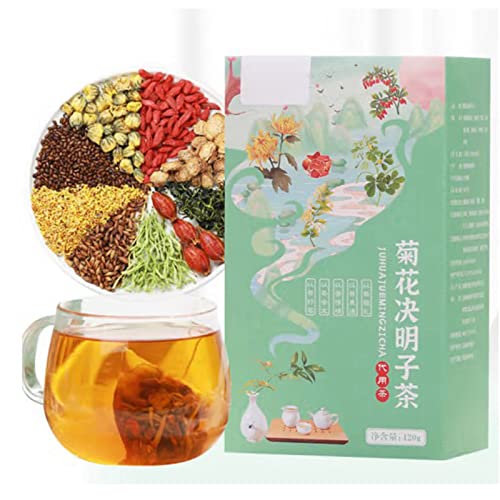 Tee, mit Chrysantheme, Cassia Samen, Gesundheit Kräutergetränk Beutel, Kaltes und heißes Aufbrühen, Einzelne dreieckige Teebeutel, Geschenke für Teetrinker, 120g, 20 Teebeutel Tee, mit Chrysantheme, Cassia Samen, Gesundheit Kräutergetränk Beutel, Kaltes und heißes Aufbrühen, Einzelne dreieckige Teebeutel, Geschenke für Teetrinker, 120g, 20 Teebeutel von Tonysa