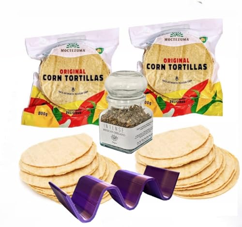 2x500g Real Mexican tortillas with nixtamal Vegan,Gmo-Free, Gluten Free, taco holder 19x3x4 cm and Mexican Oregano sun dried 20g 2x500g Real Mexican tortillas with nixtamal Vegan,Gmo-Free, Gluten Free, taco holder 19x3x4 cm and Mexican Oregano sun dried 20g von Tooludic