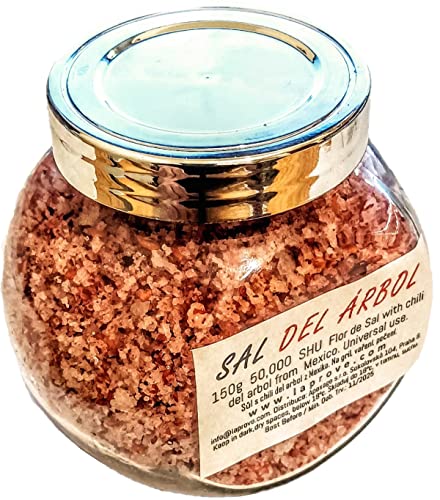 Flor de Sal mit Chili Del Árbol, sonnengetrocknet, grob gemahlen 150g Flor de Sal mit Chili Del Árbol, sonnengetrocknet, grob gemahlen 150g von Tooludic