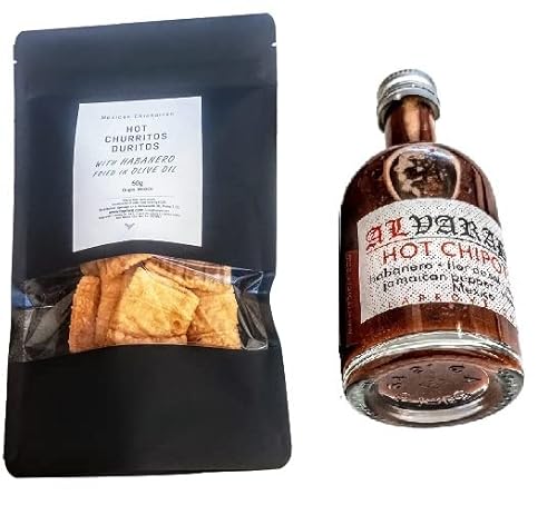 Gebratener mexikanischer veganer Chicharron 50 g mit Salsa Alvarado Hot Chipotle 40 ml von Tooludic