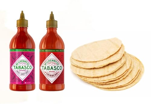 Tabasco Sriracha 300 ml and TABASCO Sweet & Spicy 256 ml & Real Mexican tortillas with nixtamal 500g von Tooludic