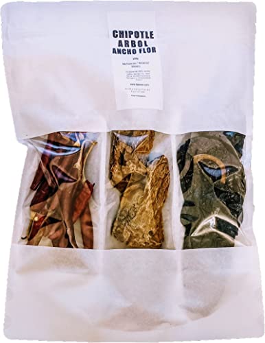 TriPack Chilli Chipotle, Arbol and Pasilla Flor 100g TriPack Chilli Chipotle, Arbol and Pasilla Flor 100g von Tooludic