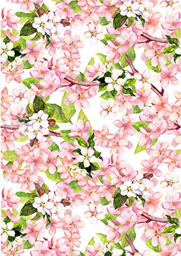 1 x A4 bedruckte rosa Kirschblüten-Themen-Tapete Dekoration für Zuckerguss, essbare Kuchendekoration – perfekt für große Kuchen von Top That