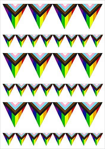 Essbares Deko-Blatt LGBTQ+ Pride Flagge Wimpelkette Kuchen Dekoration Topper – perfekt für größere Kuchen – einfach zu bedienen von Top That