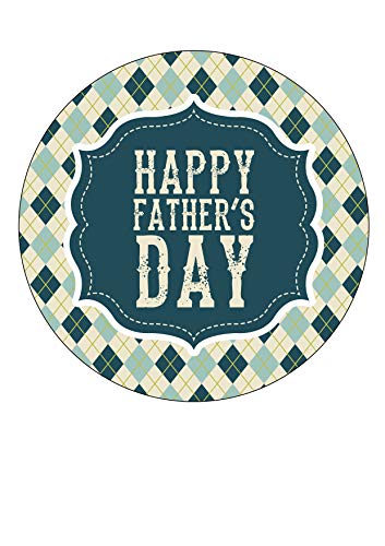 Happy Fathers Day Kuchendekoration, essbar, 19,1 cm, Kreis auf Dekoration, ideal zum Dekorieren größerer Kuchen von Top That