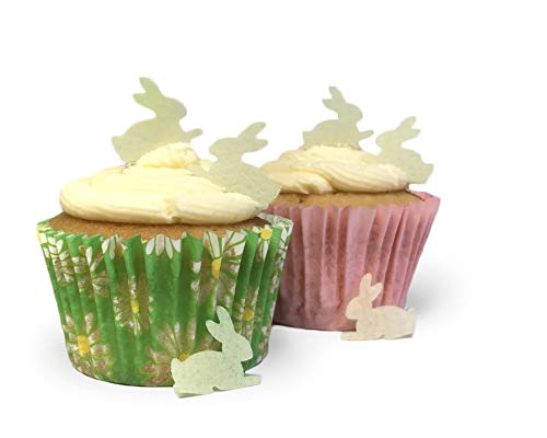 Mini-Oblatpapier, essbar, hellgelbe Hasen, ideal für Oster-Cupcakes und Tischdekorationen, 100 Stück von Top That