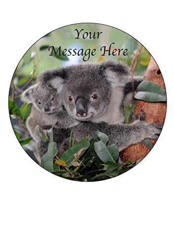 Personalisierbarer, niedlicher Koala-Tier, 19,1 cm, Kreis auf Dekoration, essbarer Kuchenaufsatz – perfekt zum Dekorieren von größeren Kuchen von Top That