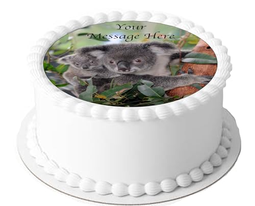 Personalisierbarer, niedlicher Koala-Tier, 19,1 cm, Kreis auf Dekoration, essbarer Kuchenaufsatz – perfekt zum Dekorieren von größeren Kuchen von Top That