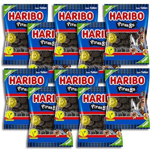 10er Pack Haribo Piratos vegetarisch10 x 175g-Extrastarke Lakritztaler von TopDeal