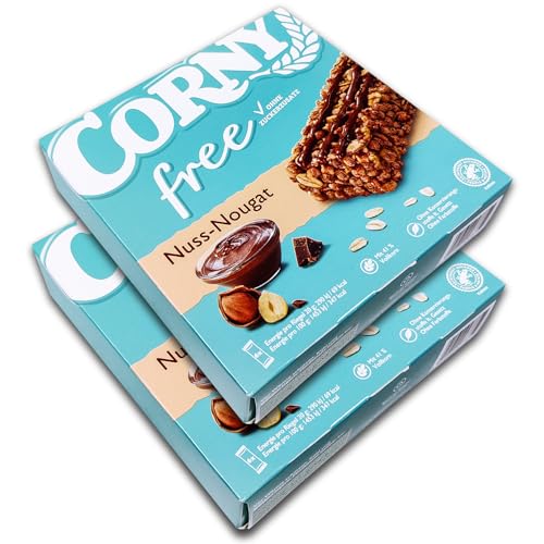 2 er Pack Corny free Nuss-Nougat Riegel 2 x 120 g ohne Zuckerzusatz von TopDeal