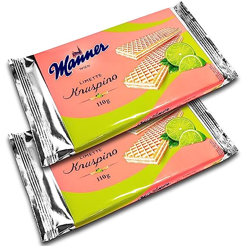 2 er Pack Manner Knuspino Limette Waffeln 2 x 110g von TopDeal