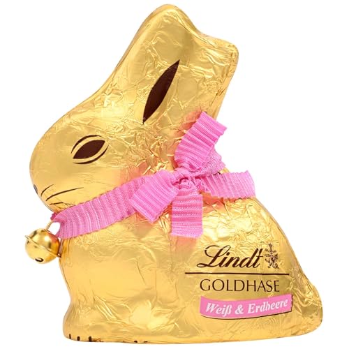 2 er Pack Osterhase Goldhase Hase mit Glöckchen weiße Schokolade & Erdbeere 2x 100g… von TopDeal