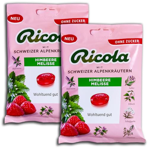 2 er Pack Ricola Himbeere Melisse ohne Zucker 2 x 75g von TopDeal