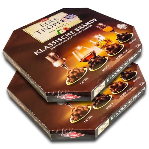 2 er Pack Trumpf Edle Tropfen in Nuss Klassische Brände 2 x 250g Flüssig gefüllte Alkohol-Pralinen 2 er Pack Trumpf Edle Tropfen in Nuss Klassische Brände 2 x 250g Flüssig gefüllte Alkohol-Pralinen von TopDeal
