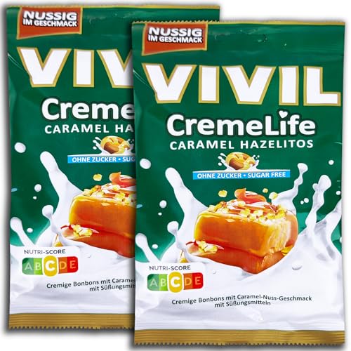 2 er Pack Vivil CremeLife Caramel Hazelitos ohne Zucker 2 x 110g von TopDeal