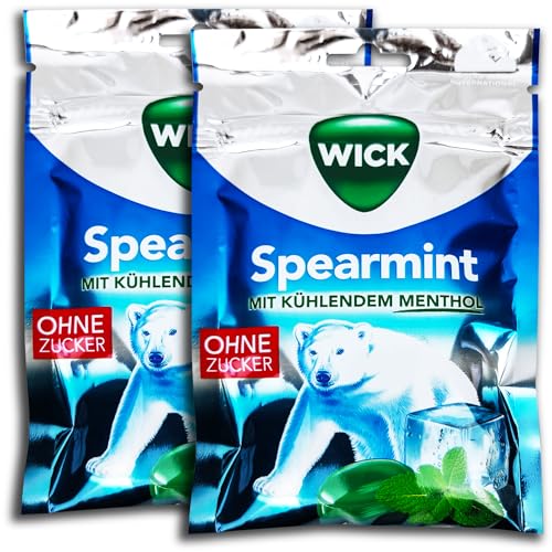 2 er Pack Wick Spearmint ohne Zucker 2 x 72g zuckerfreie Bonbons mit Minzgeschmack von TopDeal