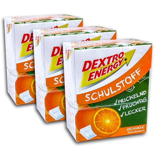 3 er Pack Dextro Energy Schulstoff Orange 3 x 50g Traubenzucker von TopDeal