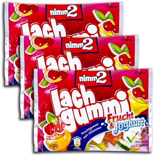 3 er Pack Lachgummi Frucht & Joghurt 3 x 250 g Fruchtgummis mit Magermilch-Joghurt-Schicht, Fruchtsaft und Vitaminen, 3 er Pack Lachgummi Frucht & Joghurt 3 x 250 g Fruchtgummis mit Magermilch-Joghurt-Schicht, Fruchtsaft und Vitaminen, von TopDeal