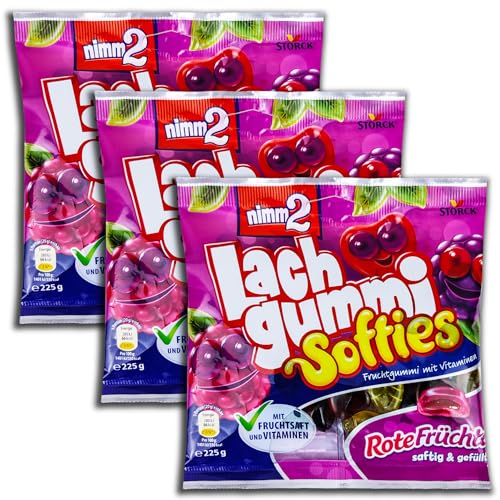3 er Pack Lachgummi Softies Rote Früchte 3x 225g 3 er Pack Lachgummi Softies Rote Früchte 3x 225g von TopDeal
